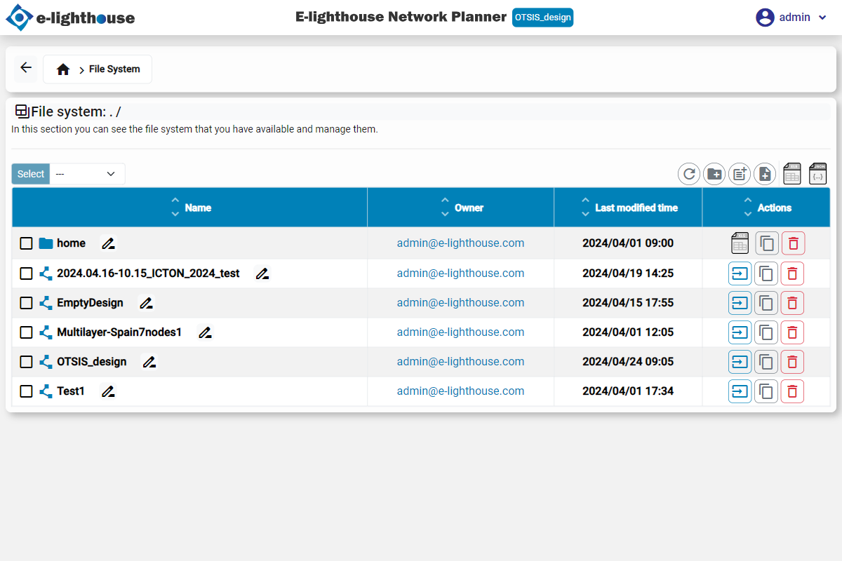 File System from Control Window view