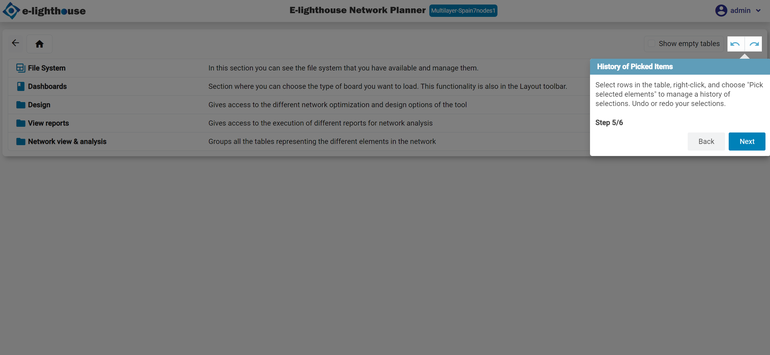 Step 5 of 6 in the Control Window tour