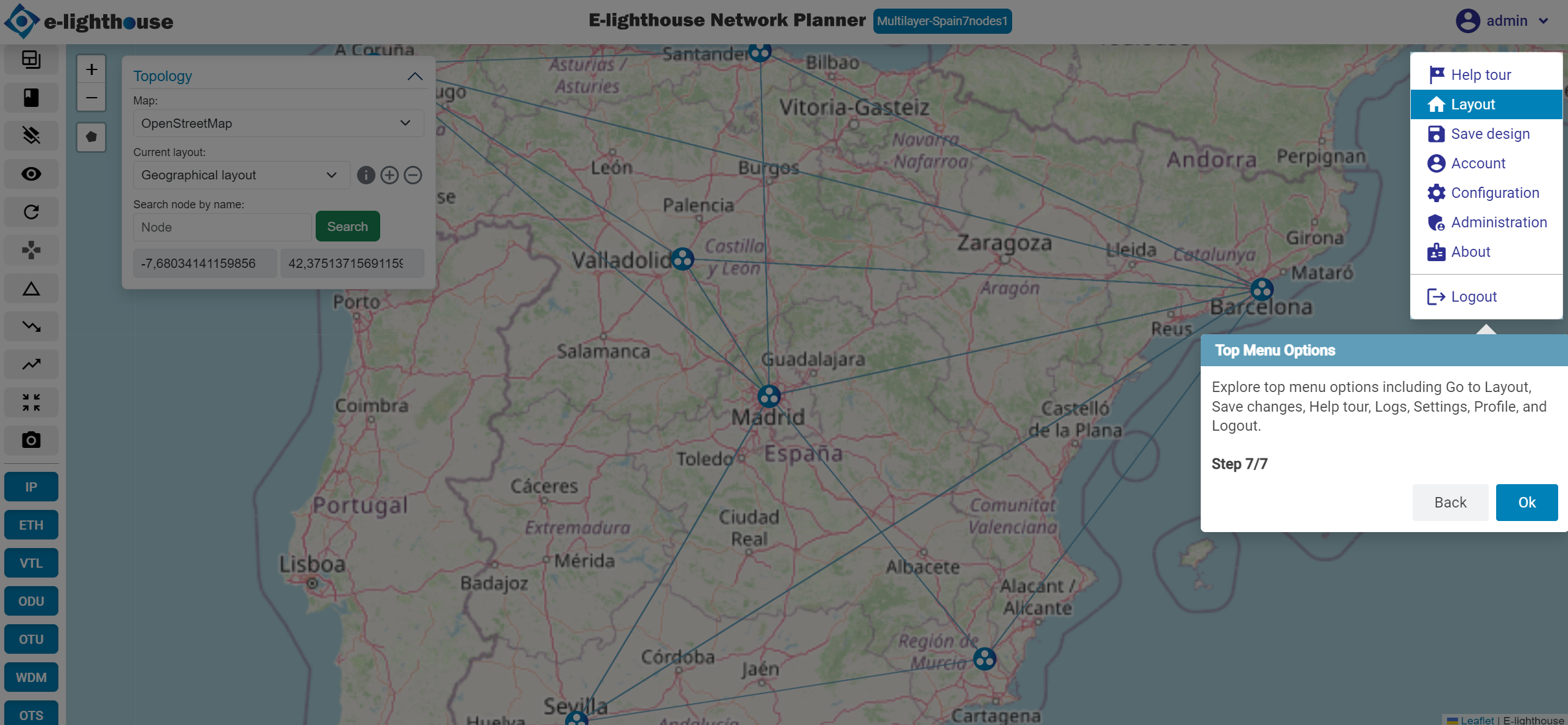 Step 7 of 7 in the Topology tour